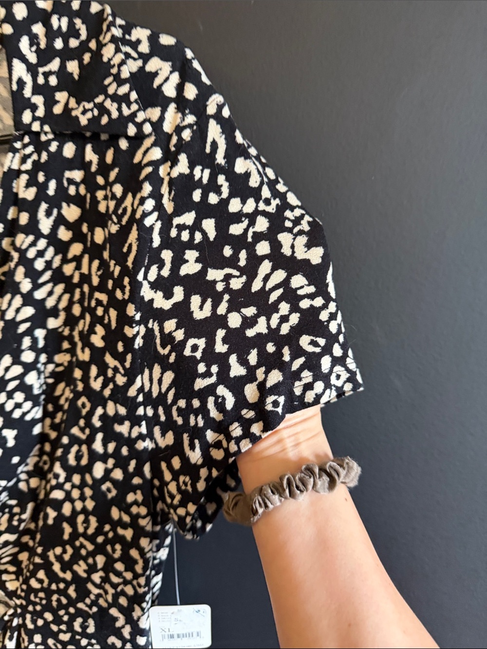 Free People Black and Cream Leopard Print Dress - Picture 5 of 7